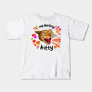 Valentine Day Angry Cat Kids T-Shirt